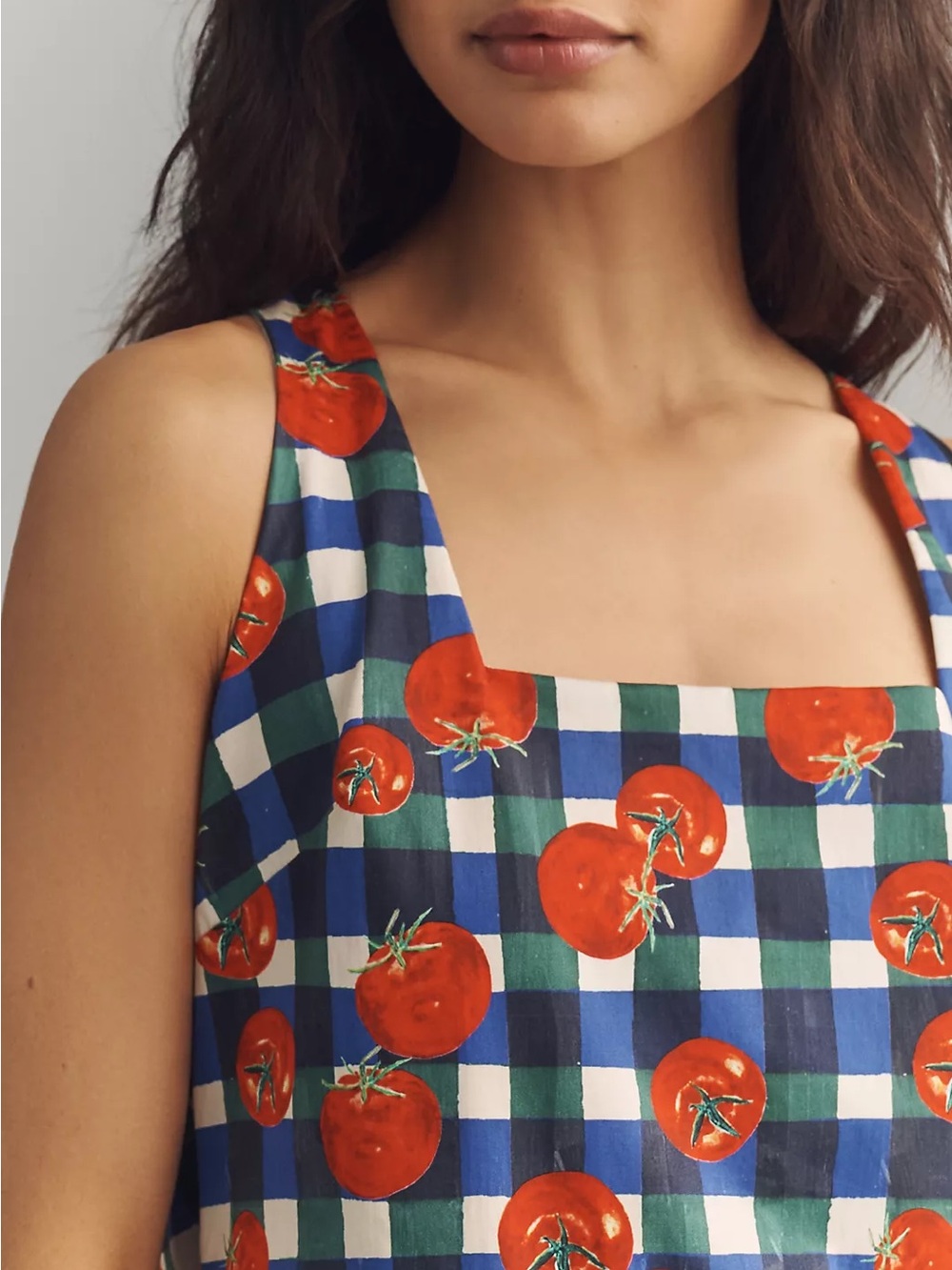 NWT Hutch Sara Mini Dress tomato plaid check size medium - Picture 3 of 7
